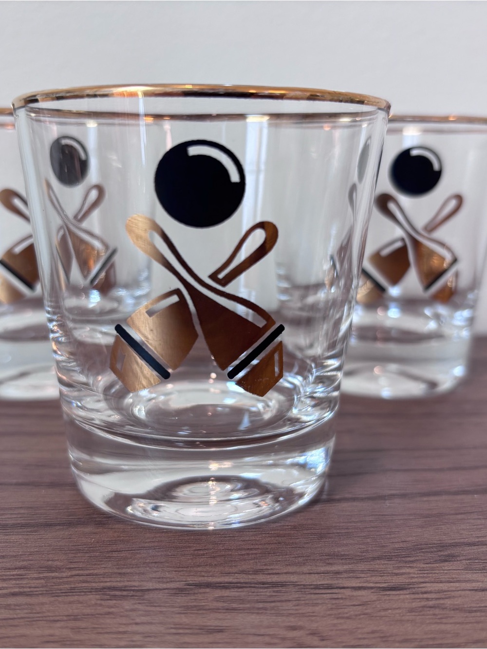 Vintage 1960’s Bowling Theme Lowball Glasses